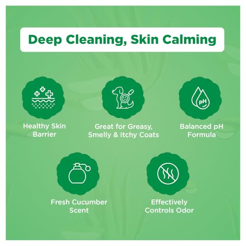 Image of DermaFoam Dog Shampoo 16 oz | Pet Supplies for Odor Control & Greasy Coats - Sulfate Free Moisturizing Formula Pet Shampoo, Fresh Cucumber Scent 500ml