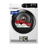 AEG Serie 7000, Trockner mit Wärmepumpe, 9 kg, TR7HE9C, SensiDry-Technologie, Klasse C, MixDry für Baumwolle und Synthetik, PreciseDry-Technologie für Energieeinsparung, 64 dB, 850 x 596 x 636 mm