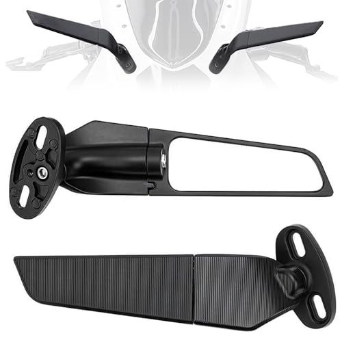 Kucehiup Racing Motorcycle Mirrors, Double Rotating Wing