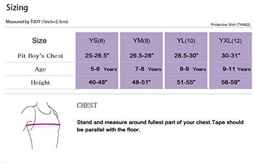 Tuoy Youth Boys Padded Protective Shirts Paddded Compression Shirts For Football Paintball Baseball #TOP4