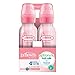 Dr. Brown’s Natural Flow® Anti-Colic Options+™ Narrow Baby Bottles, 8 oz/250ml, with Level 1 Slow Flow Nipple, 4 Pack, Pink/Clear