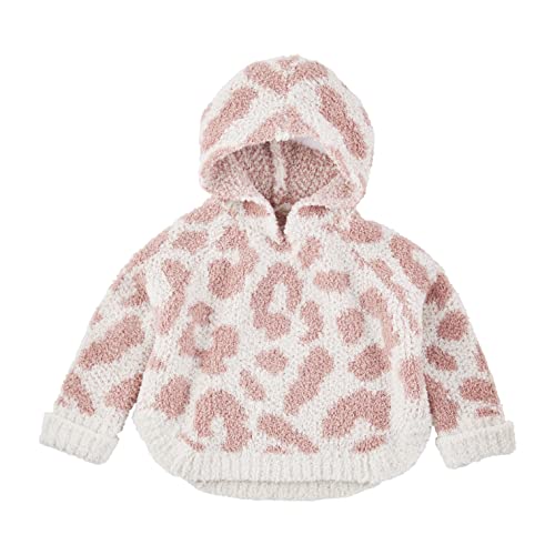Mud Pie Baby Girls Chenille Leopard Poncho Hoodie, Pink, Large, 4T-5T, Pink, Large Us #TOP11