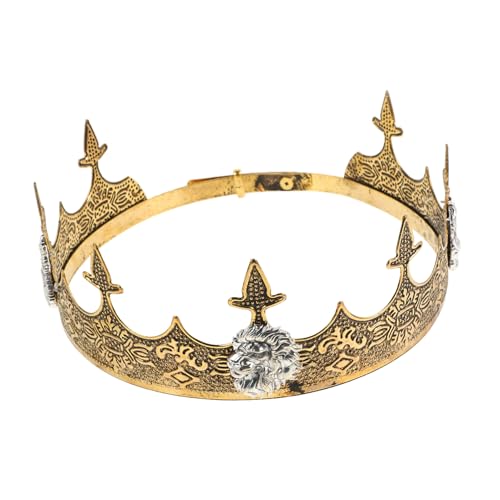 Parliky de Rey para Cosplay Diadema Ligera de Aleación para Actuaciones y Fiestas Diseño Barroco Vintage para Hombre Accesorio Real para Cumpleaños y Eventos Especiales