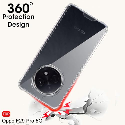 Image of TheGiftKart Crystal Clear Back Cover Case for Oppo F29 Pro 5G | 360 Degree Protection | Shock Proof Design | Transparent Back Cover Case for Oppo F29 Pro 5G (PC & TPU, Transparent Bumper)
