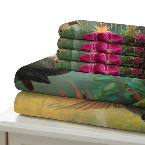 Parure housse de couette jungle 3D lit simple 140x200 microfibre zippée - 6