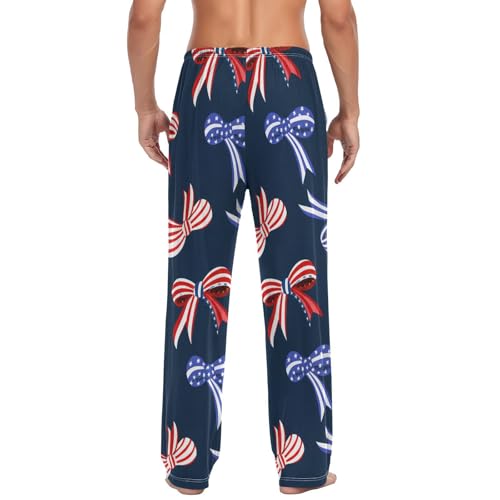 Men's Pajama Pants Independence Day American Bows Sleep Pajama Lounge Pant with Pockets, Elastic Waistband2