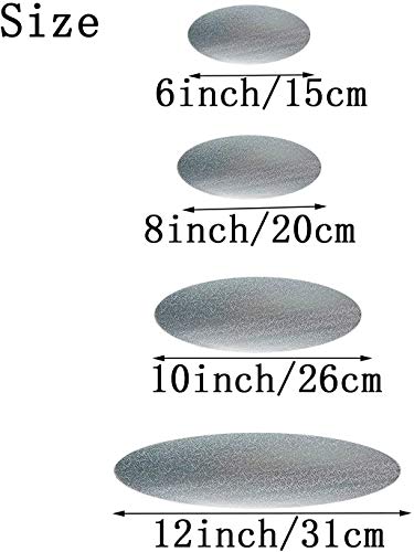 image for WANBAO 8 Pack Silver Cake Boards Sliver Foil Round Cake Circles 6, 8, 