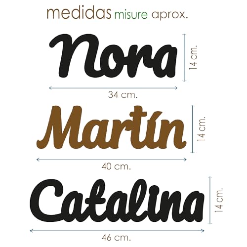 Miniatura 5 de Nombre Personalizado En Madera Maciza De Pino 19 Mm Letras Grandes Inicial De 14 Cm Decoración Infantil, Bodas Y Comuniones Nombres De 5 Letras