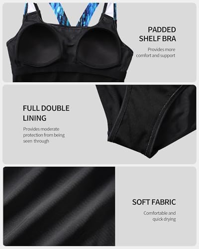 beautyin Womens One Piece Swimsuits Athletic Racing Competition Lap Swimming Suit