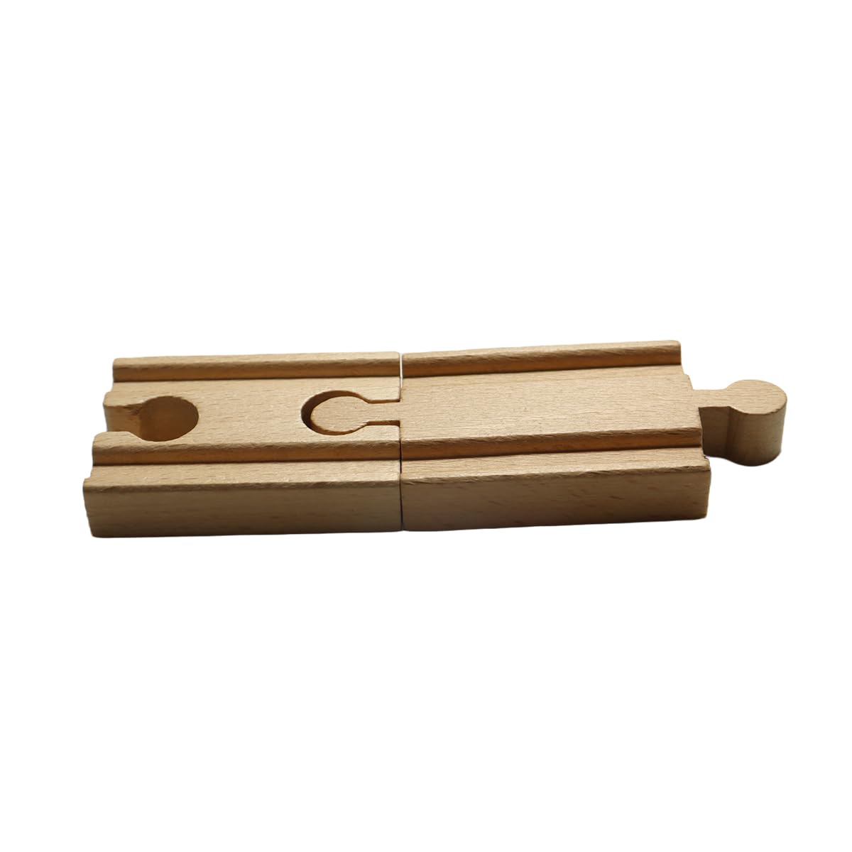 Set di 8 accessori per binari dritti in legno per trenino Thomas con 4 binari dritti doppi concavi e 4 binari doppi convessi