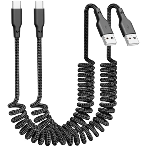 AKdoan Coiled USB A to USB C Cable