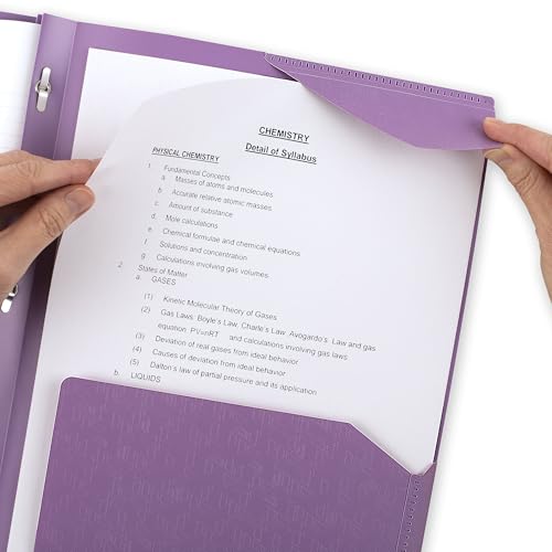 Five Star 2-Pocket Folder, Plastic Folder with Stay-Put Tabs and Prong Fasteners, Holds 8-1/2" x 11" Paper, Amethyst Purple (38750) — view 4