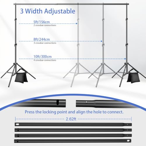Image of EMART Photo Backdrop Stand, 7.8x10ft Back Drop Stand for Party, Photography