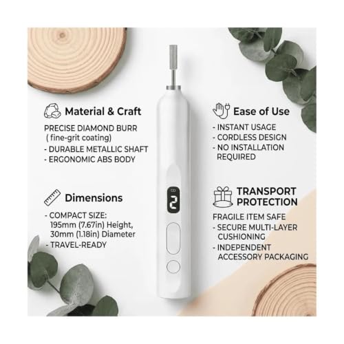 Bezprzewodowy zestaw wiertarek do paznokci, elektryczny pilnik do paznokci do domowego salonu manicure i pedicure (WHITE)