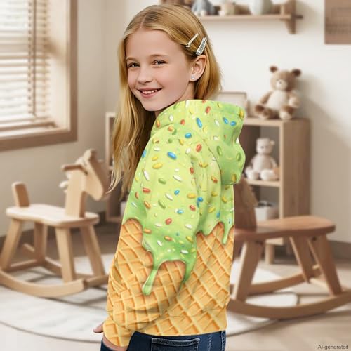 Image of Coloranimal Unisex Girls and Boys Long Sleeve Hoodies Hoody Athletic Pullover Sweatshirts Tops Age 6-16year