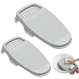 Ginwrek Waschbrett zum Händewaschen von Kleidung, 2 Größen mit Seifenhalter und rutschfester Unterseite, hängendes Kunststoff-Waschbrett für Wäsche und Zuhause, 2 Stück