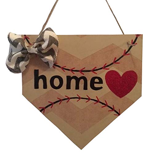 Home Base Plate Cutout Unfinished Wood Sports Décor Baseball Softball Door Hanger Everyday Mdf Shape Canvas Style 1 (12") #TOP7