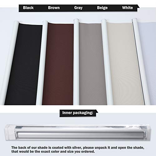 image for Allesin Cordless Roller Shades Blinds Spring Blackout Thermal White 27