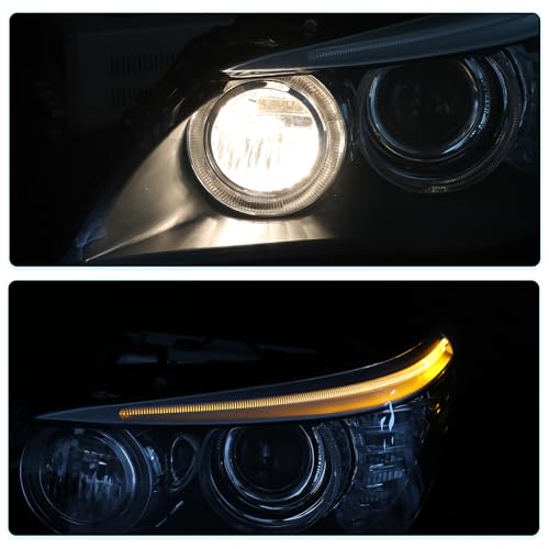 TUSDAR Left Driver Side Fit for 2008-2010 BMW E61 528i 535i 550i Xenon/HID AFS Headlights w/DRL Replacement, Factory Projector Headlamp Black Housing 63127045695 by TUSDAR - Image 5