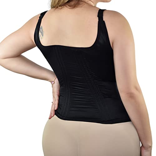 Cinta Alta Compressão Com Bojo 12 Barbatanas (Preto, M)