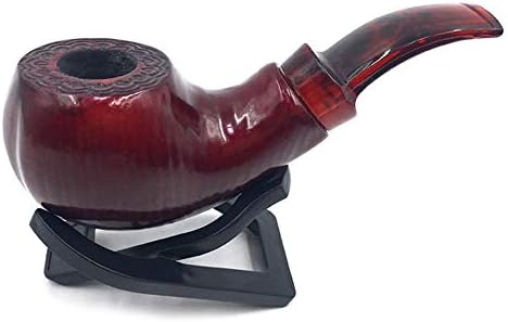 KYSUN 4.9 Inch Ellipse Carved Wood Wooden Pipe Tobacco Pipe