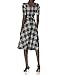 Taylor Women's Square Neck Elbow Sleeve Plaid Midi Fit and Flare Knit Dress, Black/Ivory, 12-13