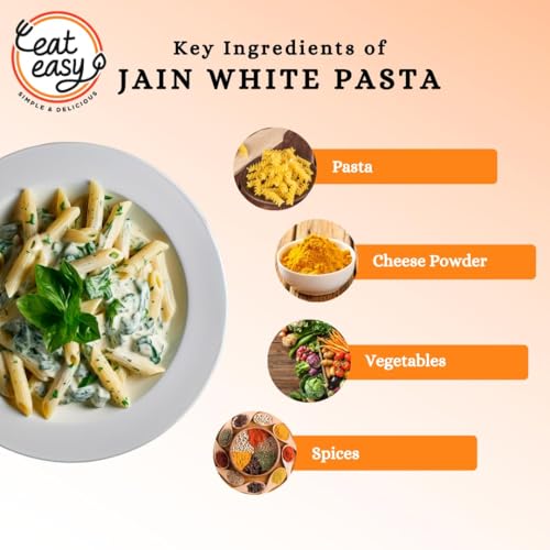 Image of Eat Easy Ready To Eat Jain Pasta- 100gm (Pack of 2) | Freeze Dehydrated | Just Add Water and Cook | No Onion No Garlic, Vegetarian Healthy Instant Creamy Pasta Food for Travel, Trekking, Campign, Hostel