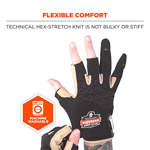 Proflex 720Ltr Framer Work Glove, Leather-Reinforced Palm, High Dexterity, Small, Black #TOP3