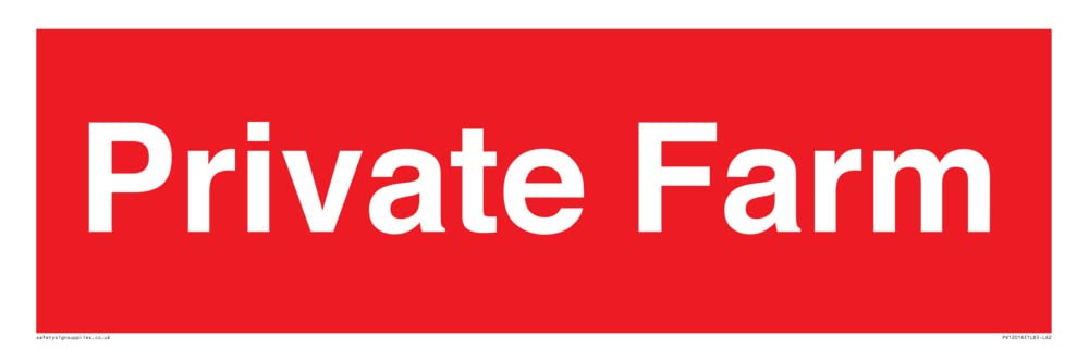 Private Farm Sign - 600x200mm - L62