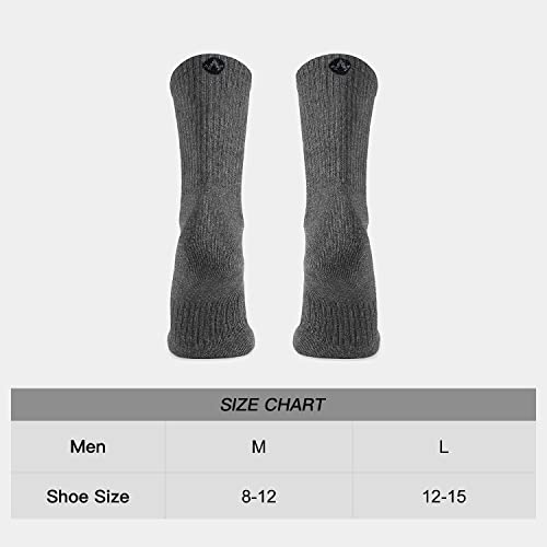Wander Men's Running Crew Socks 6 Pairs Cotton Athletic Socks For Men Cushion Half Performance Socks 8-12 #TOP3