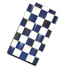 MACKENZIE-CHILDS Guest Paper Napkins, Stylish Paper Dinner Napkins, Blue-and-White Royal Check