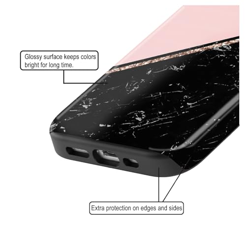 Image of COLORflow Back Cover Compatible with Samsung Galaxy A71 | Beautiful Black Pink Marble | Designer Printed Glossy Armoured Bumper Back Cover Compatible with Samsung Galaxy A71