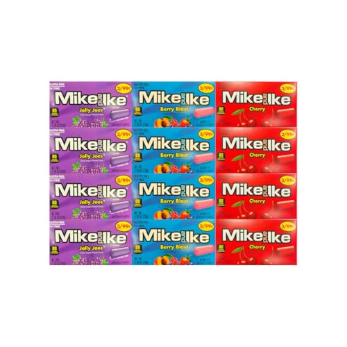 Variety Pack Mike and Ike Candy 12 Pack – dulce frutal masticable miniatura 2