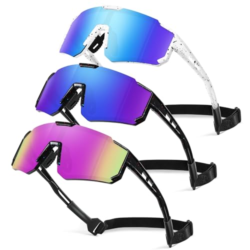 3 Pack Kids Polarized Sunglasses - Youth Baseball Sunglasses for Boys Girls Age 3-12 Sports UV Protection Goggles