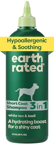 Earth Rated 3-in-1 Soothing Dog Shampoo and Conditioner, Deodorizing Oatmeal Shampoos for Dogs and Puppies, Great for Smelly Pets, White Tea and Basil Scent, 473 ml