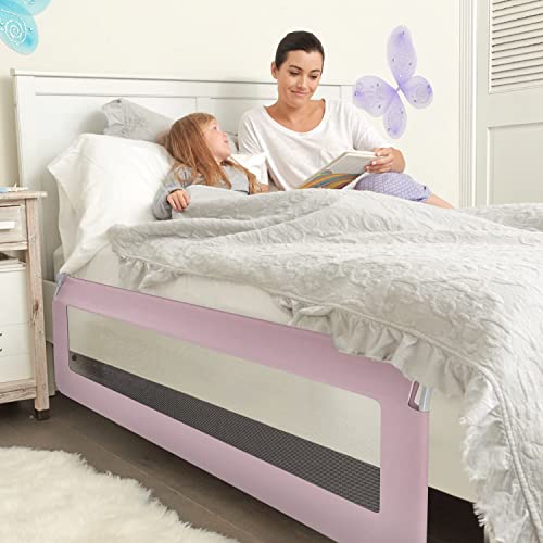Comfybumpy Bed Rail For Toddlers - Extra Long Toddler Bedrail Guard For Kids Twin, Double, Full Size Queen & King Mattress - Baby Bed Rails For Children (Pink Xl) #TOP1