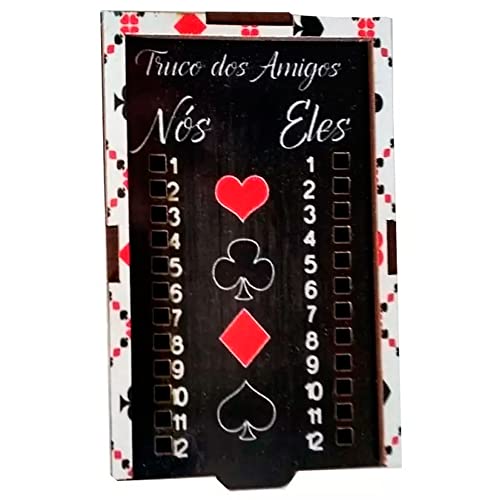 Retrofenna Decor Caixa Estojo Porta Baralho Madeira Marcador Duplo Jogos