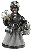 Windy Hill Collection 16' Inch Standing Black & White Checkered African American Ethnic Mrs. Claus Christmas Figurine Figure Decoration 162061