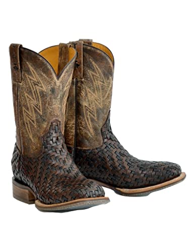 Tin Haul Men's Wickered Bull Rider Sole Braided Western Boot Broad Square Toe - 14-020-0077-0462 MU 12 D(M) US2