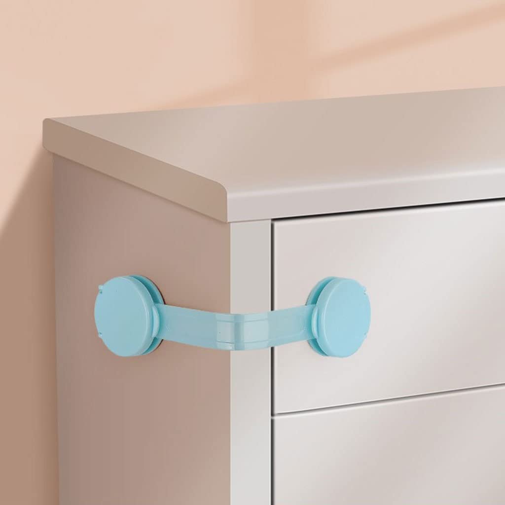 Pięć zestawów zatrzasków do szuflad Zabezpieczenia przed dziećmi Zabezpieczenia przed dziećmi Niebrudzące drzwi przesuwne do szafy (Color : Blu)