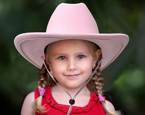 Jastore Kids Boys Girls Cowboy Hat Toddler Western Rodeo Cowboy Cowgirl Hat with Landyard 5