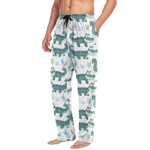 vvfelixl Mens Pajama Pants Cute Cartoon Crocodile Men's Pajama Bottoms Sleep Lounge Pj Pants for Men Drawstring Pockets S-XXL3