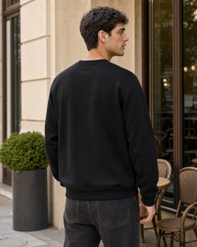 Image of Nobero Sweatshirts for Man Stylish | 280 GSM Rich Cotton Fleece Solid Regular Fit Full Sleeve Sweatshirt for Men | Stylish Casual Wear Winter Crew Neck Sweatshirt for Men