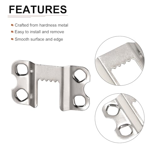 Image of DTGN 36mm Saw Tooth Picture Hangers 4-Hole with Screws - 10 Pcs - Good for Hanging Paintings Picture - Frame Hook Photos