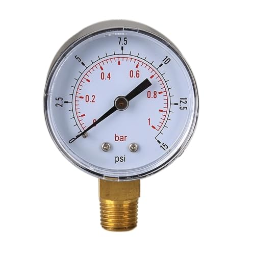 Manómetro de presión de esfera de 50 mm y montaje inferior de 1/4 para pruebas de fluidos