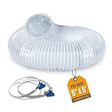 POWERTEC Manguera colectora de 5 pulgadas x 5 pies, manguera colectora de 5 pulgadas para carpintería y sistema de recogida de polvo de taller de madera (70394)