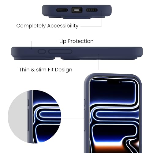 LAUDTEC Silicone Kickstand Case Compatible with iPhone 17 Pro Max, Vertical and Horizontal Stand Hand Strap Metal Kickstand Cover, Flexible Soft Liquid Silicone Stand Case for iPhone 17 Pro Max (Blue) by LT LAUDTEC - Used condition - Image 6