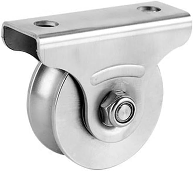 Puleggia a U in acciaio inox resistente, blocco per corda di sollevamento silenzioso, doppia ruota da 58 mm per sistema di binari per funi metalliche lisce