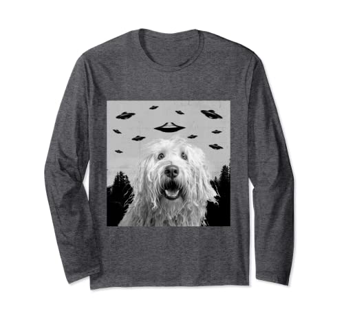 Alien UFO Funny Komondor Dog Lover Hombres Mujeres Niños Manga Larga