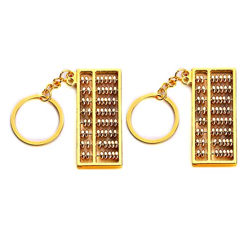 XuanMax 2pcs Metall Schlüsselanhänger Abakus Anhänger Schlüsselbund Auto Schlüsselringe Kleines Geschenk Damen & Herren Keyrings Keychains Schlüsselhalter - Gold Cover